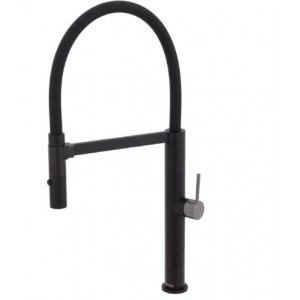 Kaya Pull Down Sink Mixer, Matte Black With Gun Metal Handle